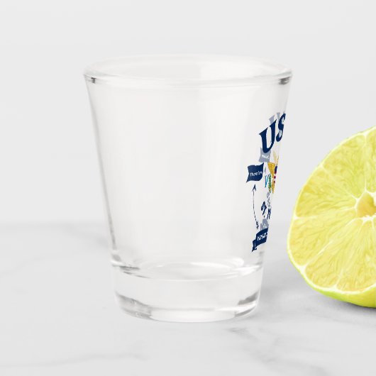 米国ヴァージン諸島国旗St.Thomas USVI Tropical ショットグラス (左)