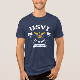 米国ヴァージン諸島国旗St.Thomas USVI Tropical トライブレンドTシャツ