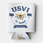 米国ヴァージン諸島国旗St.Thomas USVI Tropical 缶クーラー (正面)