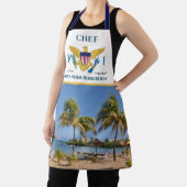 米国ヴァージン諸島国旗USVIセントクロワビーチカスタム エプロン (インサイチュ)