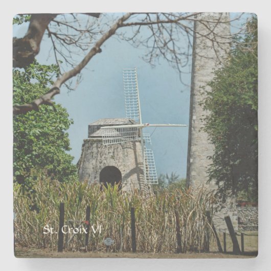 米国ヴァージン諸島聖クロワ製糖工場USVIカスタム ストーンコースター (正面)