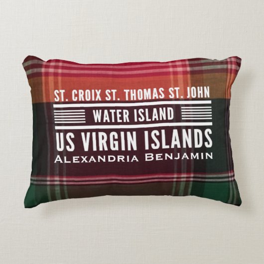 米国ヴァージン諸島US VIマドラズパーソナライゼーション アクセントクッション (正面)
