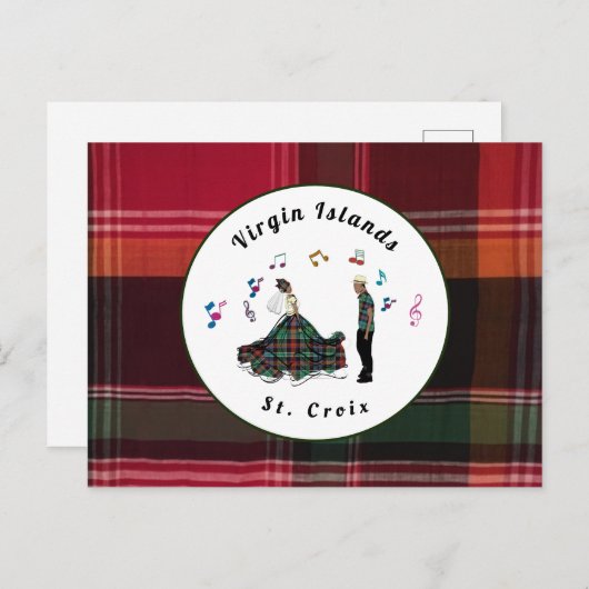 米国ヴァージン諸島USVIマドラスセントクロワダンサー ポストカード (正面/裏面)