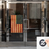 米国ヴィンテージグランジ国旗 ウィンドウサイン (オフィスドア)