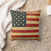 米国ヴィンテージグランジ国旗 クッション (ブランケット)