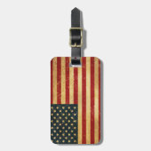 米国ヴィンテージグランジ国旗 ラゲッジタグ (正面縦)