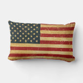 米国ヴィンテージグランジ国旗 ランバークッション (裏面)
