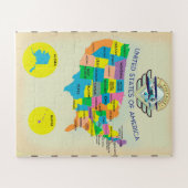 米国ヴィンテージスタイルの地図 ジグソーパズル (横)