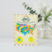 米国ヴィンテージスタイルの地図 ポストカード (スタンド正面)