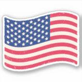 米国ヴィンテージ国旗のシール シール (正面)