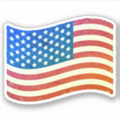 米国ヴィンテージ国旗のシール シール (正面)