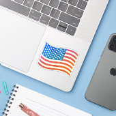米国ヴィンテージ国旗のシール シール (ノートパソコンとiPhone)