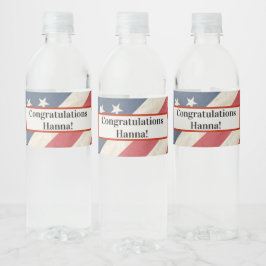 米国ヴィンテージ国旗の卒業党パーソナライズされた ペットボトルラベル