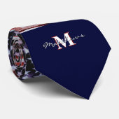 米国ヴィンテージ国旗Patriotic 7月4日カスタムモノグラム ネクタイ (ロール)