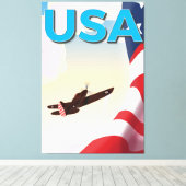 米国ヴィンテージ第二次世界大戦ポスター キャンバスプリント (インサイチュ (ウッドフロア))