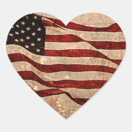 米国ヴィンテージ米国国旗 ハートシール