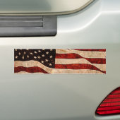 米国ヴィンテージ米国国旗 バンパーステッカー (車上)