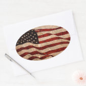 米国ヴィンテージ米国国旗 楕円形シール (封筒)