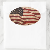 米国ヴィンテージ米国国旗 楕円形シール (バッグ)