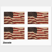 米国ヴィンテージ米国国旗 長方形シール (シート)