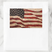 米国ヴィンテージ米国国旗 長方形シール (バッグ)