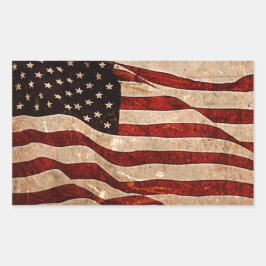 米国ヴィンテージ米国国旗 長方形シール