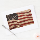 米国ヴィンテージ米国国旗 長方形シール (封筒)