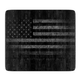 米国ヴィンテージ黒グランジアメリカ国旗 カッティングボード