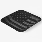 米国ヴィンテージ黒グランジアメリカ国旗 ペーパープレート (傾斜あり)