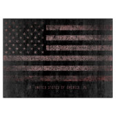 米国ヴィンテージ黒ピンクグランジアメリカ国旗 カッティングボード (正面)