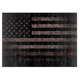 米国ヴィンテージ黒ピンクグランジアメリカ国旗 カッティングボード