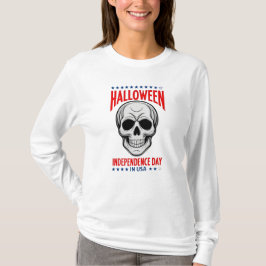 米国不気味でのハロウィーン独立記念日 Tシャツ