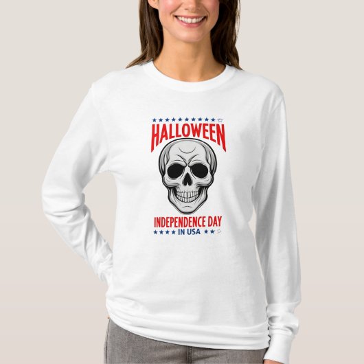 米国不気味でのハロウィーン独立記念日 Tシャツ (正面)