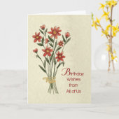 米国中から誕生日は赤い花束を願う カード (黄色い花)