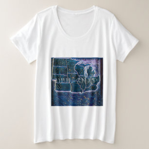 米国中西部のティー プラスサイズTシャツ