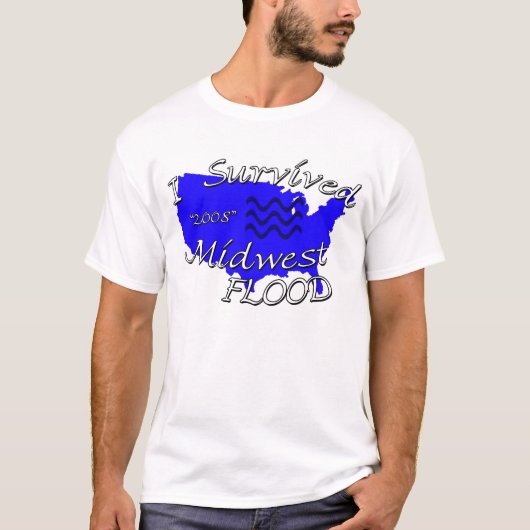 米国中西部の洪水のワイシャツ Tシャツ (正面)