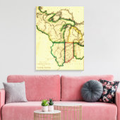 米国中西部パノラミッ統一されたクマップ キャンバスプリント (インサイチュ (リビング))