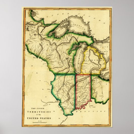 米国中西部パノラミッ統一されたクマップ ポスター (正面)