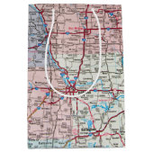 米国中西部地図 ミディアムペーパーバッグ (正面)