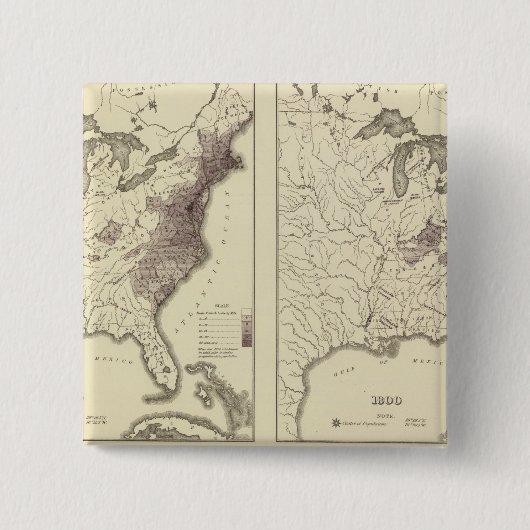 米国人口1790-1820 缶バッジ (正面)