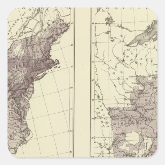 米国人口1830年～1840年 スクエアシール (正面)