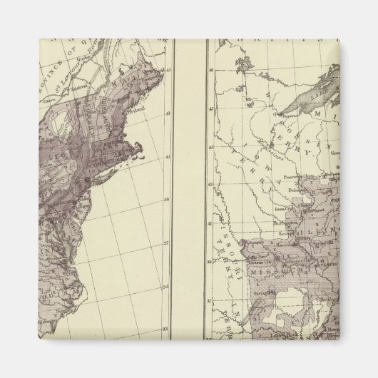 米国人口1830年～1840年 マグネット (正面)