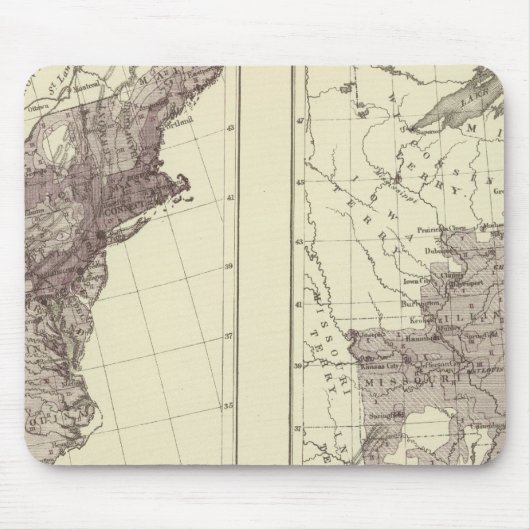 米国人口1830-1840 マウスパッド (正面)