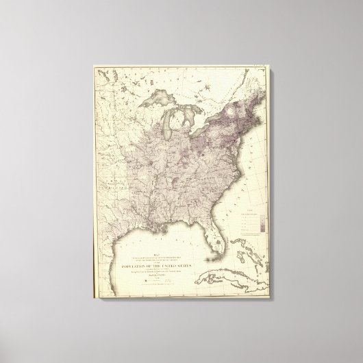 米国人口1850 キャンバスプリント (正面)