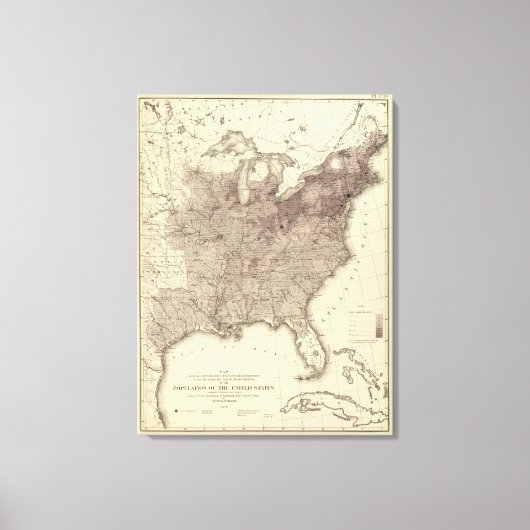 米国人口1860 キャンバスプリント (正面)