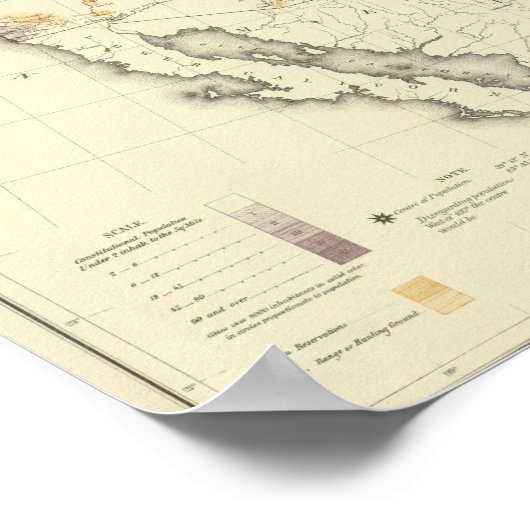 米国人口1870年 ポスター (角)