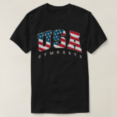 米国体操国旗のチームサポートアスリート体操 Tシャツ (デザイン正面)