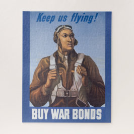 米国保飛んでいるヴィンテージアフリカ系アメリカ人WWIIパイロット ジグソーパズル