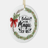 米国信じ水色リースの魔法で セラミックオーナメント (右)