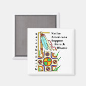 米国先住民がバラク・オバマを支持 マグネット (正面/裏面)